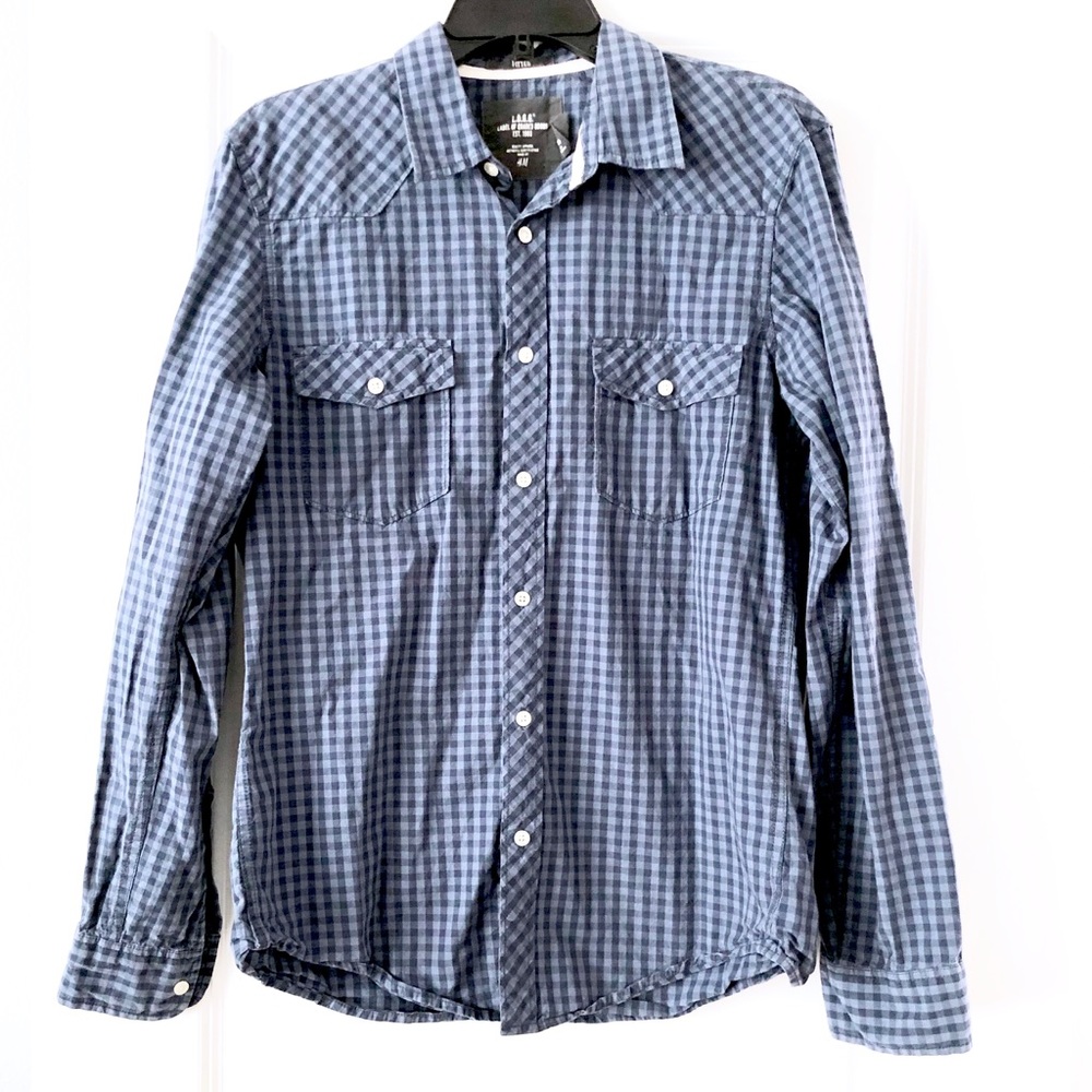 Men’s H&M Blue on Blue Casual Button Down Shirt